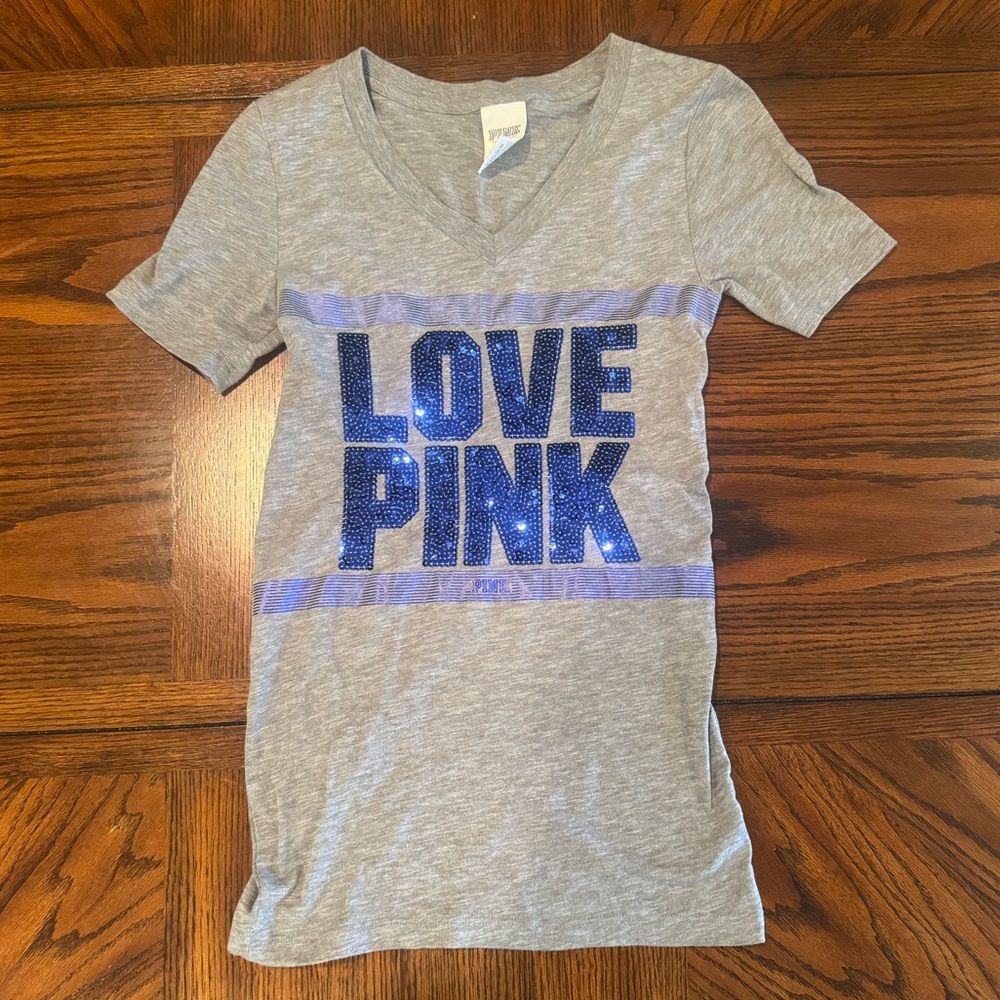 NWOT Victoria’s Secret Pink Sequin Tee XS